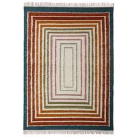WOLLTEPPICH handgewebt FROND, geometrisch, Bunt, 140 x 200 cm - Multicolor, Textil (200/140cm) - KADIMA DESIGN