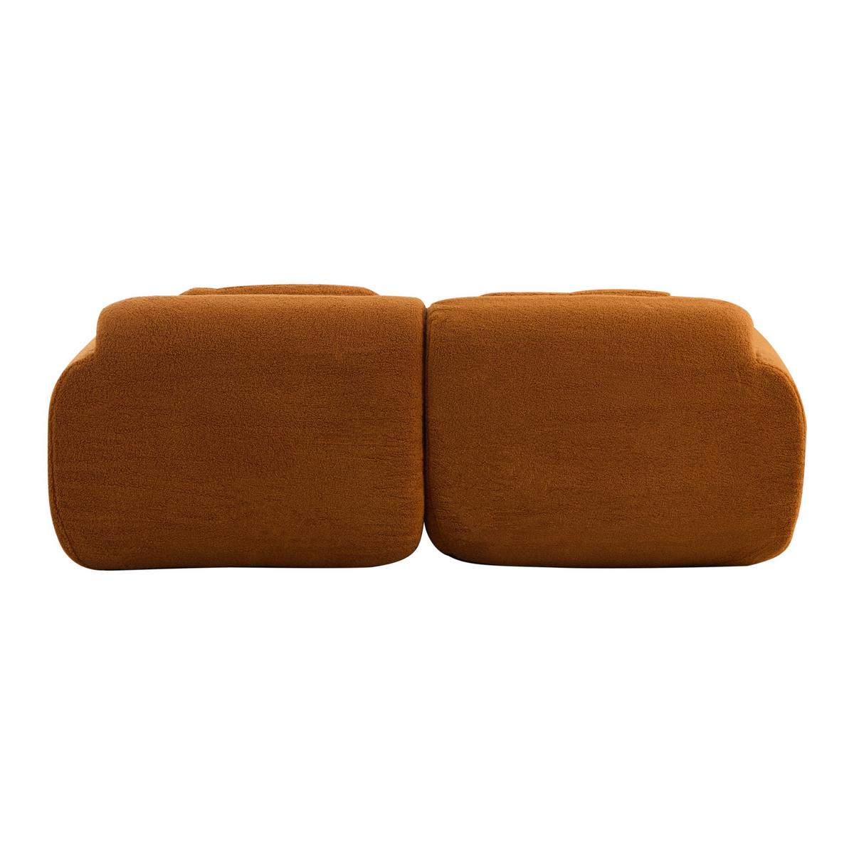 2-SITZER SOFA Modulares Chenille Kompressionssofa - Cognac, Textil (189/71/91cm) - Urban Meuble