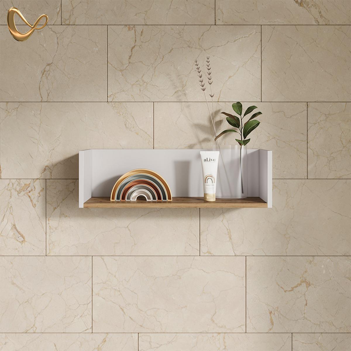 WANDREGAL Paolina Weiß/Artisan 67.8 x 20 cm - Weiß/Eiche Artisan, Holzwerkstoff (67.8/20/20cm) - Livinity®