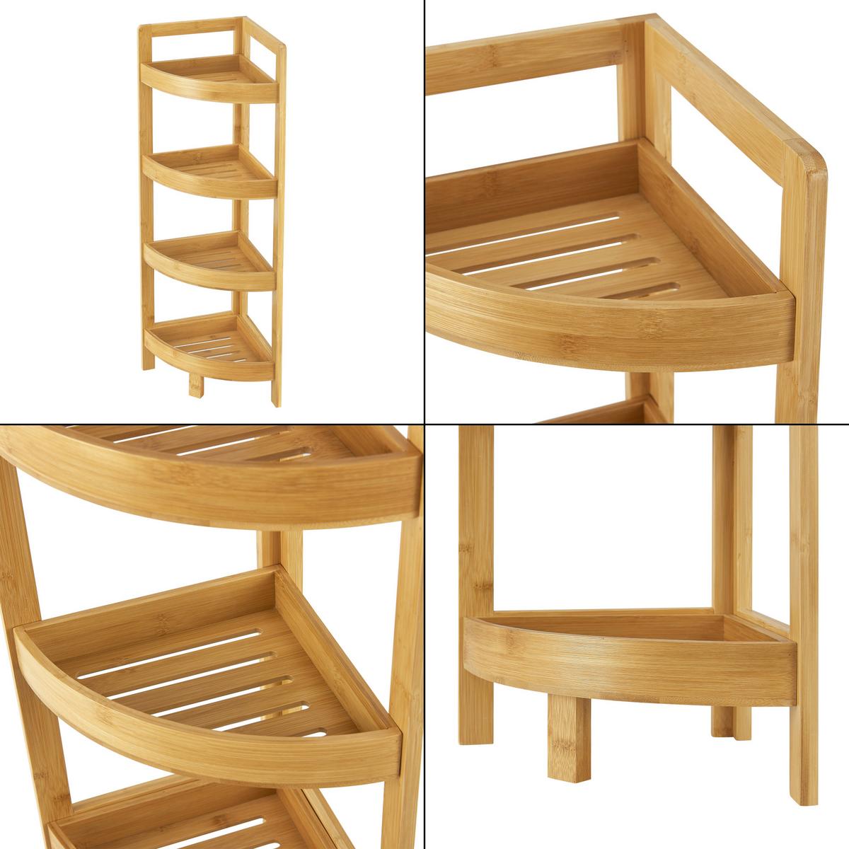 BADEZIMMERREGAL Lestijärvi - Naturfarben, Holz (23/80/23cm) - [en.casa]