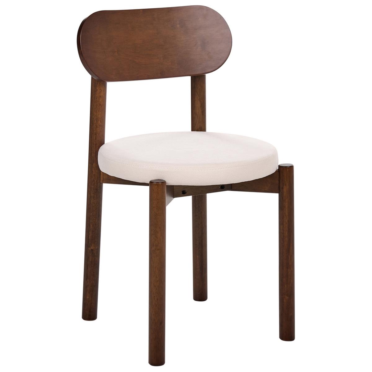 ESSZIMMERSTUHL 2er-Set Holz Braun/Hellbeige Paulina - Beige, Textil (44/79/45cm) - Beliani