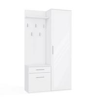 GARDEROBE modern mit Spiegel Schrank Duo Weiß 100/180/35 - Weiß, Holzwerkstoff (100/180/35cm) - RAUMHIRSCH FURNITURE