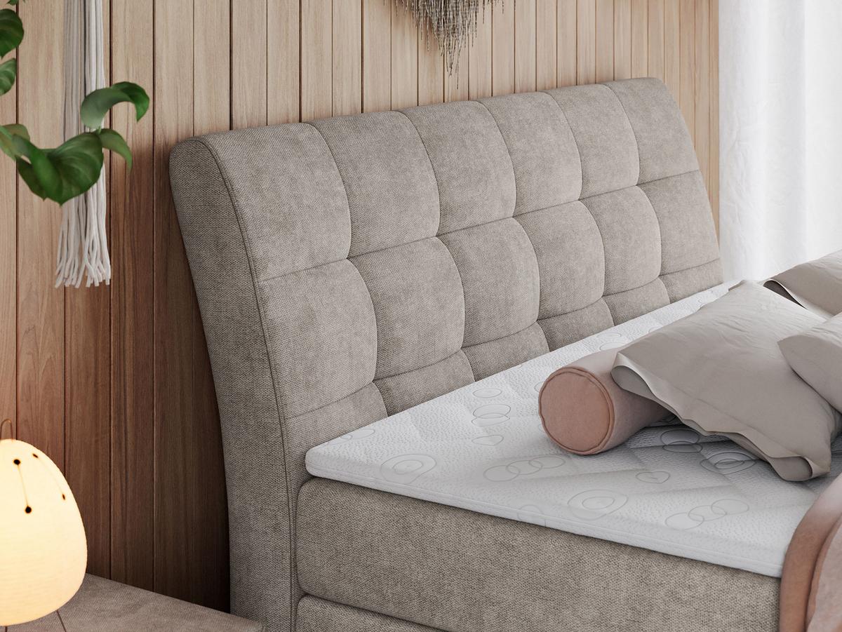 BOXSPRINGBETT GOLD-10 KING 120/200 Beige Struktur - H3 - Beige, Holz/Textil (120/200cm) - MKS