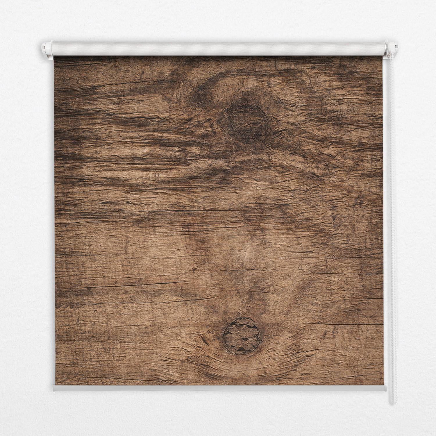 INNENROLLO - Fensterrollo - Rollo - 100x100 cm - Dunkles Holz - Braun, Kunststoff (100/100/0.5cm) - TULUP