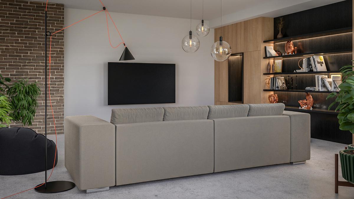 BIGSOFA Kami Microfaser Dunkelbeige - Beige/Silberfarben, Kunststoff/Textil (290/80/110cm) - S-Style Möbel