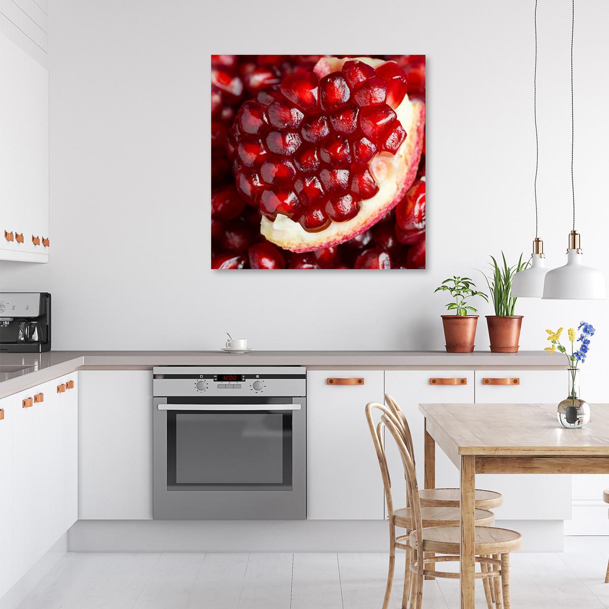 WANDBILD makro marineblau obst - Rot, Textil (30/30cm) - Feeby