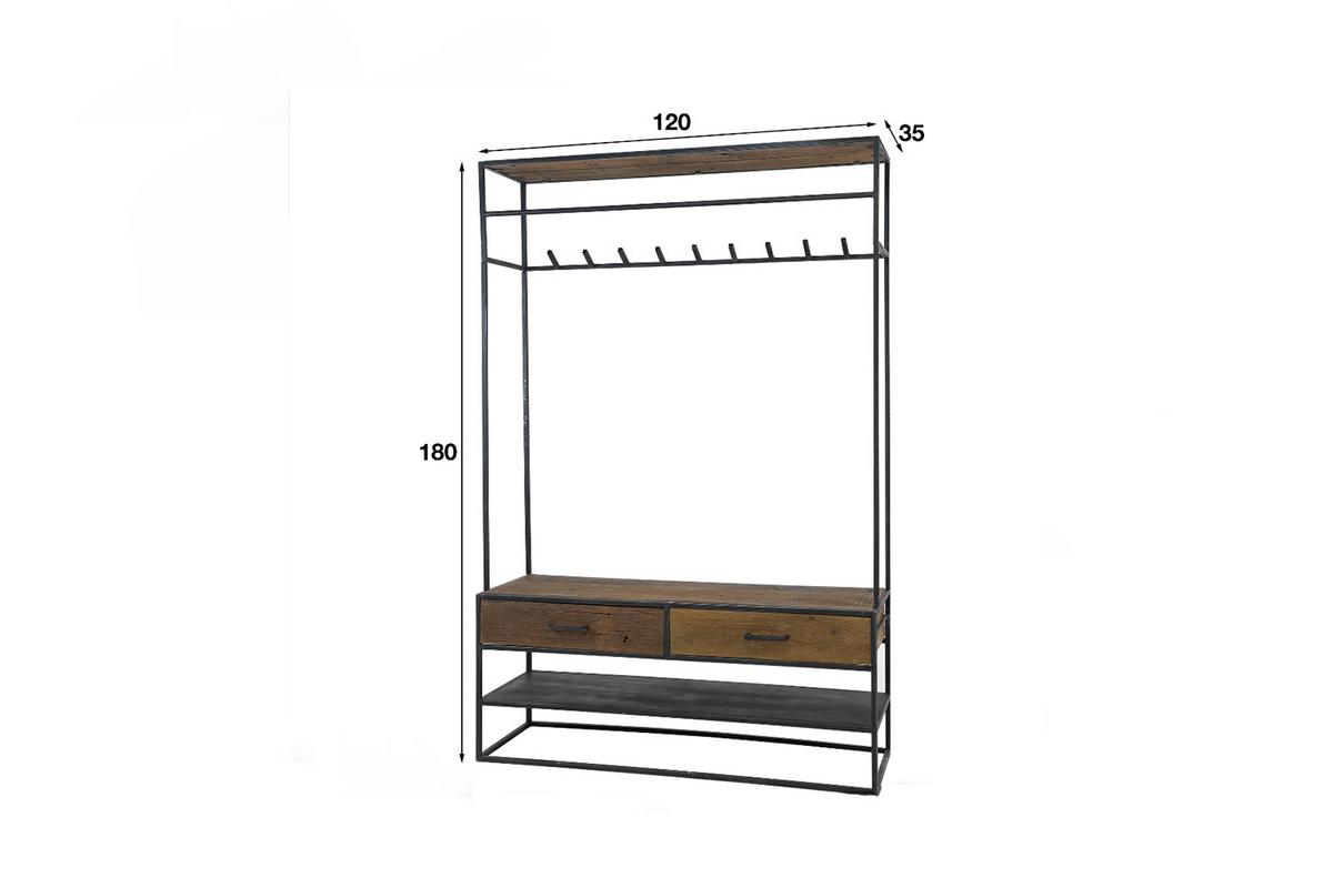 GARDEROBE TENBY Schwarz Metall - Schwarz, Metall (120/180/35cm) - KAWOLA