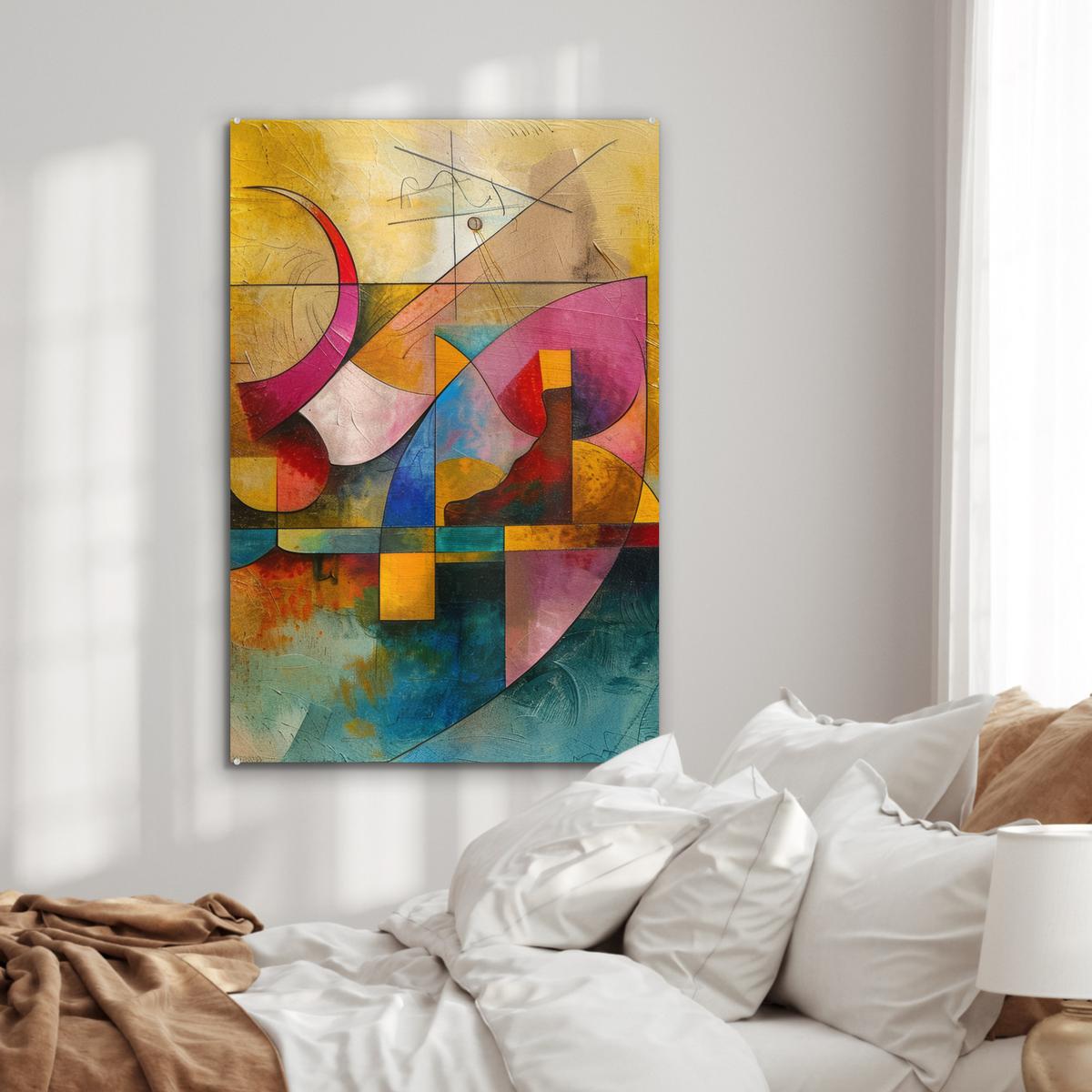 ACRYLGLASBILD Kunst - Abstrakt - Modern 80x120 cm - Gelb, Glas (80/120cm) - MuchoWow