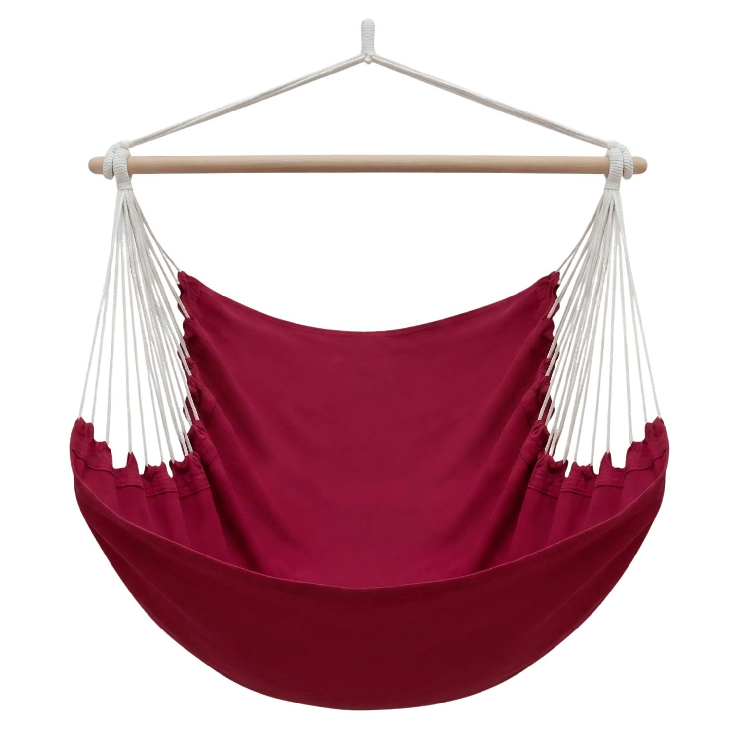 XXL HÄNGESESSEL 185/130 cm Belastbar bis 150 kg Bordeaux - Rot, Textil (130/155/185cm) - Amanka