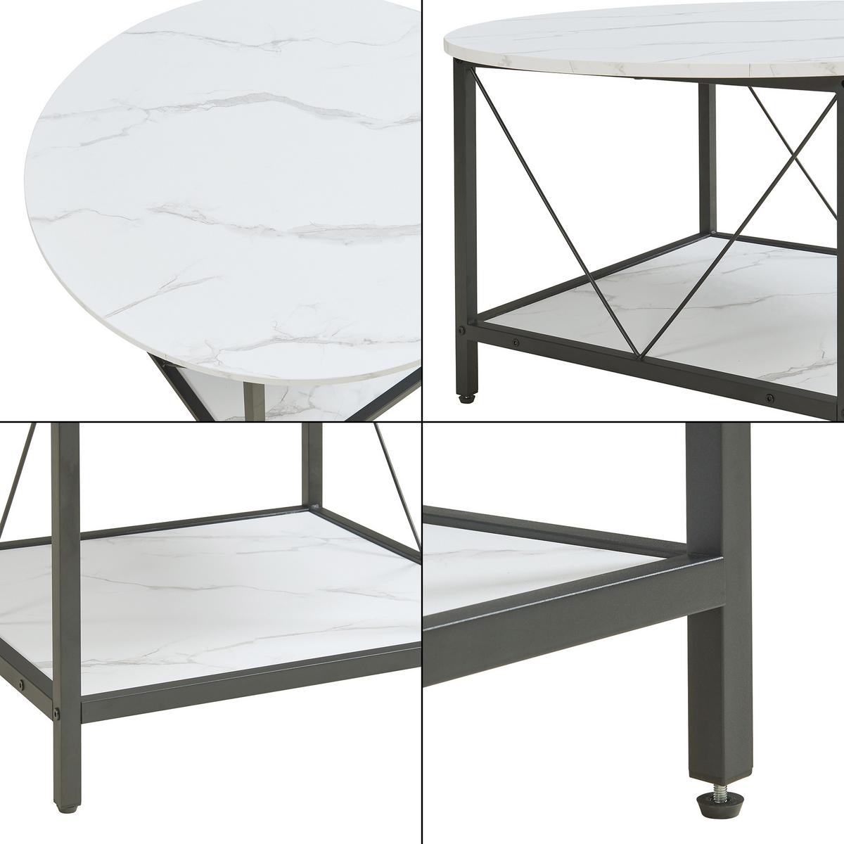 COUCHTISCH Filem 80/46 cm - Weiß, Holzwerkstoff/Metall (80/80/46cm) - [en.casa]