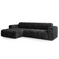 ECKSOFA SETIA LM L-S Schwarz Chenille - Schwarz, Holzwerkstoff (304/165cm) - MASSENO