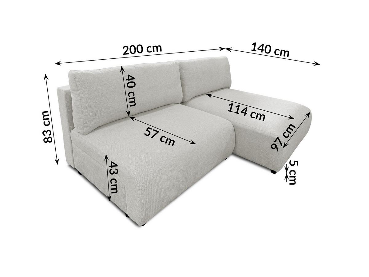 ECKSOFA Sora mit Schlaffunktion, Bettkasten und extra tiefer Komfortzone aus hochwertigem Hellgrau Strukturstoff - Hellgrau/Schwarz, Holz/Kunststoff (200/140cm) - S-Style