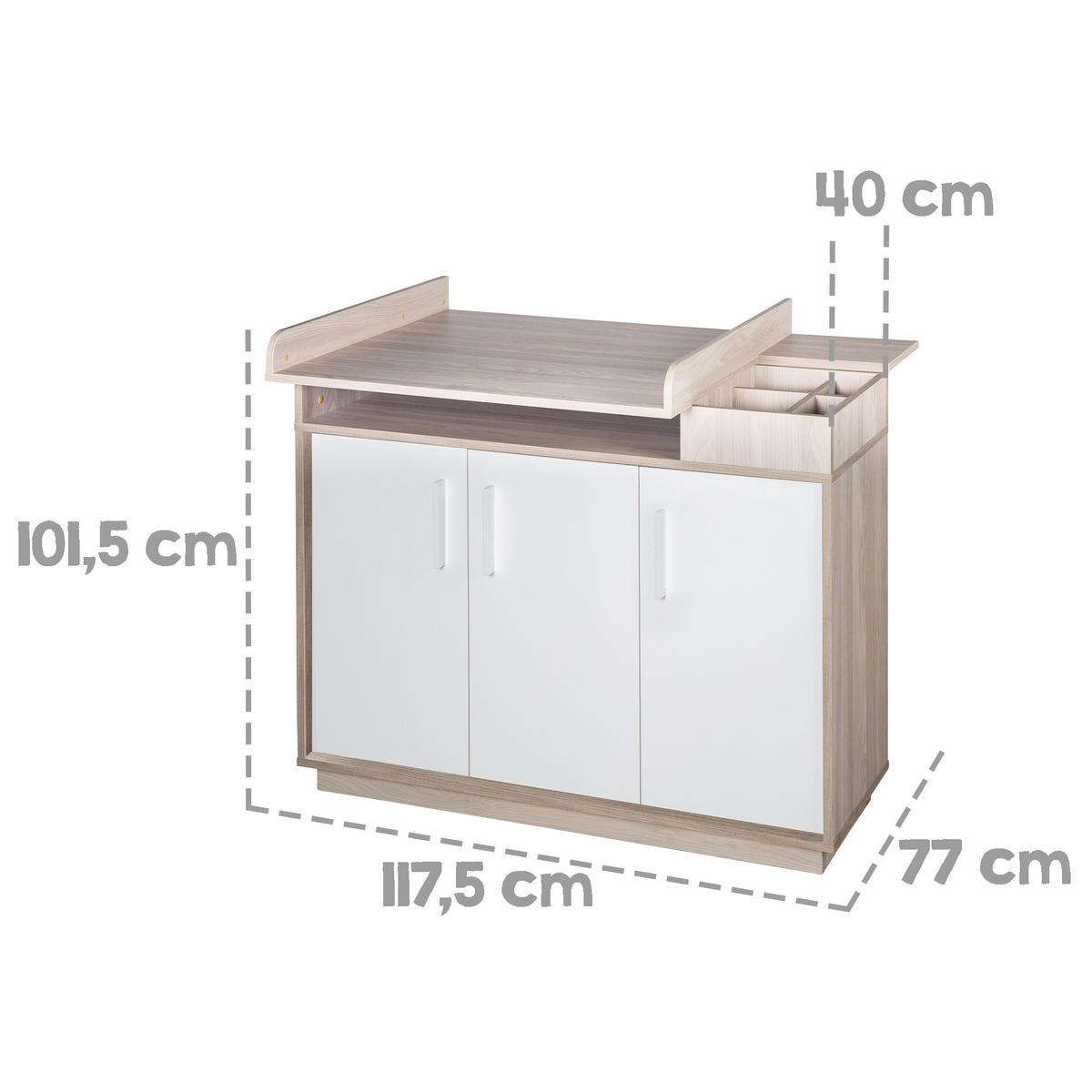 BABYZIMMER-SET Olaf 2-teilig - Multicolor/Weiß, Holzwerkstoff (76/82/142.5cm) - Roba