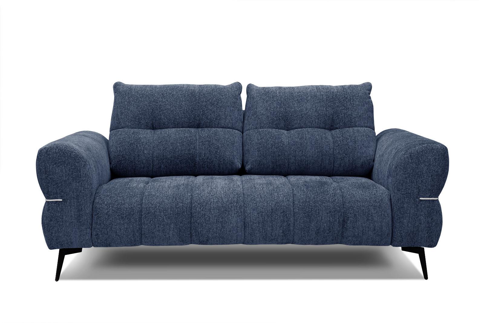 SOFA SALVINI 2,5-Sitzer, dunkelblau - Schwarz/Dunkelblau, Holzwerkstoff/Textil (176/88/99cm) - Wozimo