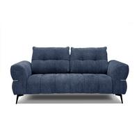 SOFA SALVINI 2,5-Sitzer, dunkelblau - Schwarz/Dunkelblau, Holzwerkstoff/Textil (176/88/99cm) - Wozimo