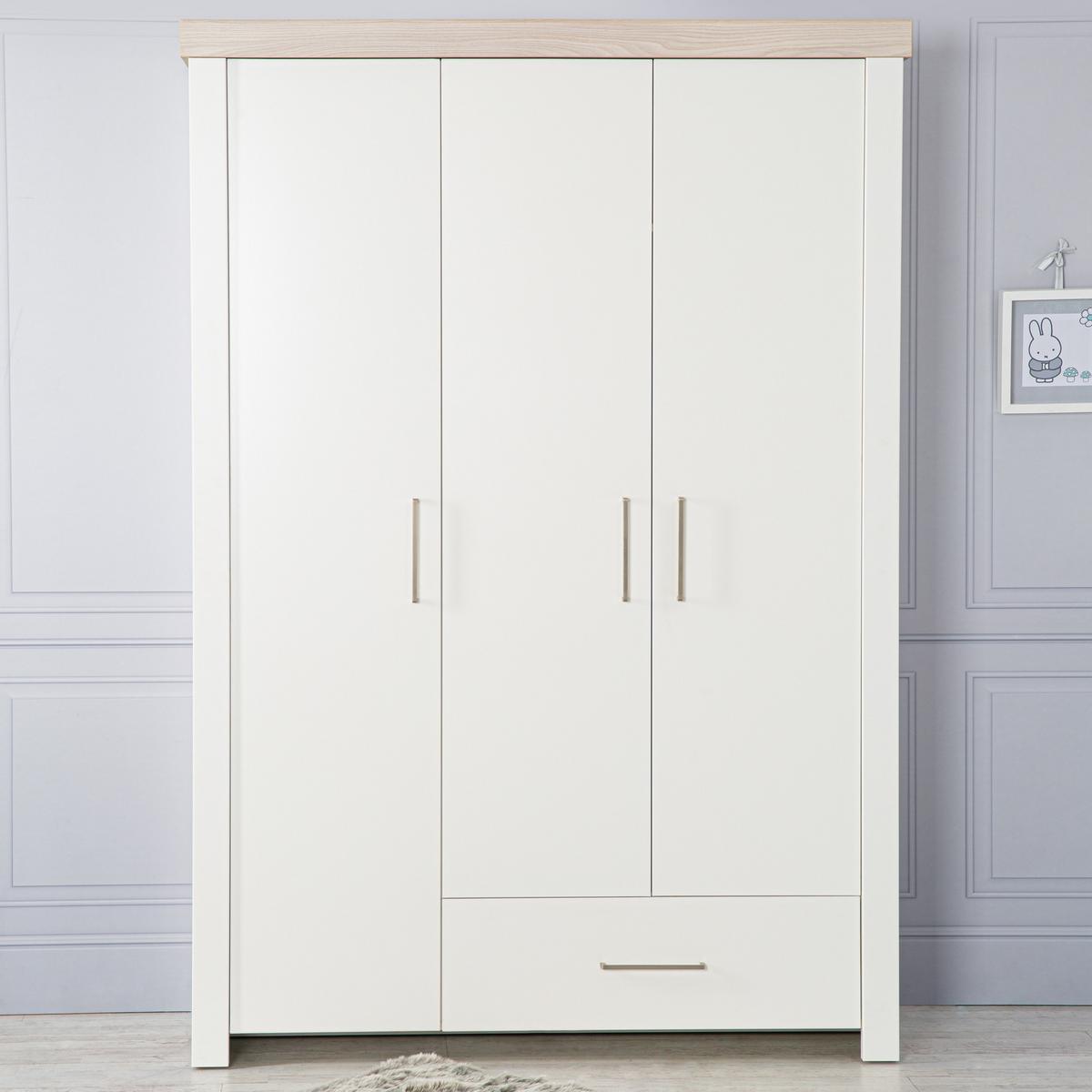 KLEIDERSCHRANK Lucy - Weiß, Holzwerkstoff/Metall (138.5/199/52.5cm) - Roba