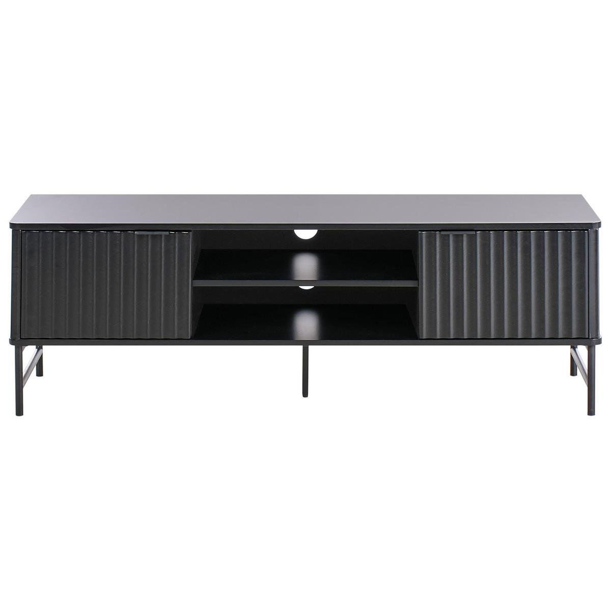 TV-MÖBEL Schwarz Glastonbury - Schwarz, Holzwerkstoff (140/46/40cm) - Beliani