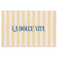 FUSSMATTE Blau – Gelb – Streifen – La Dolce Vita 90x60 cm - Hellgelb, Kunststoff (90/0.4cm) - MuchoWow
