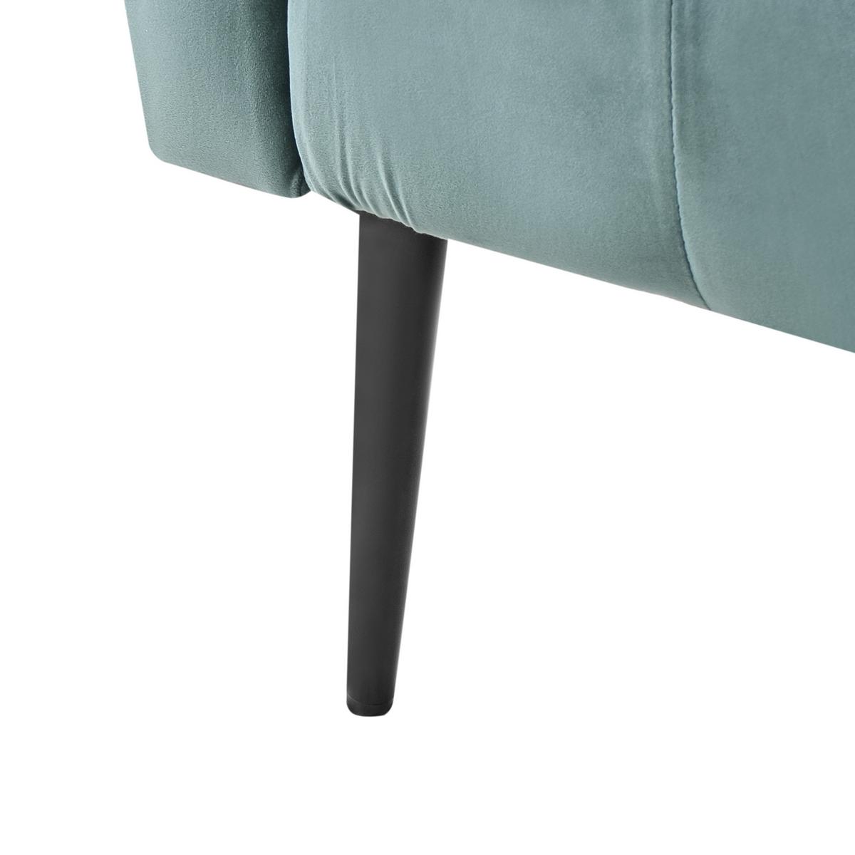 CHAISELONGUE Samtstoff Blaugrün Nantilly - Blau/Jadegrün, Textil (175/76/69cm) - Beliani