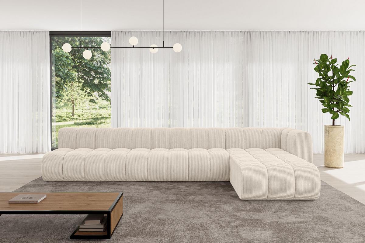 ECKSOFA modulares Sofa Darnel-L3 - 387x177x70 cm Beige - Beige, Holzwerkstoff/Textil (387/177cm) - ALTDECOR