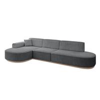 ECKSOFA Ottomane Links MARI-L2-v1 - 328x171x83 cm Dunkelgrau Cord - Dunkelgrau, Holzwerkstoff/Textil (328/171cm) - ALTDECOR