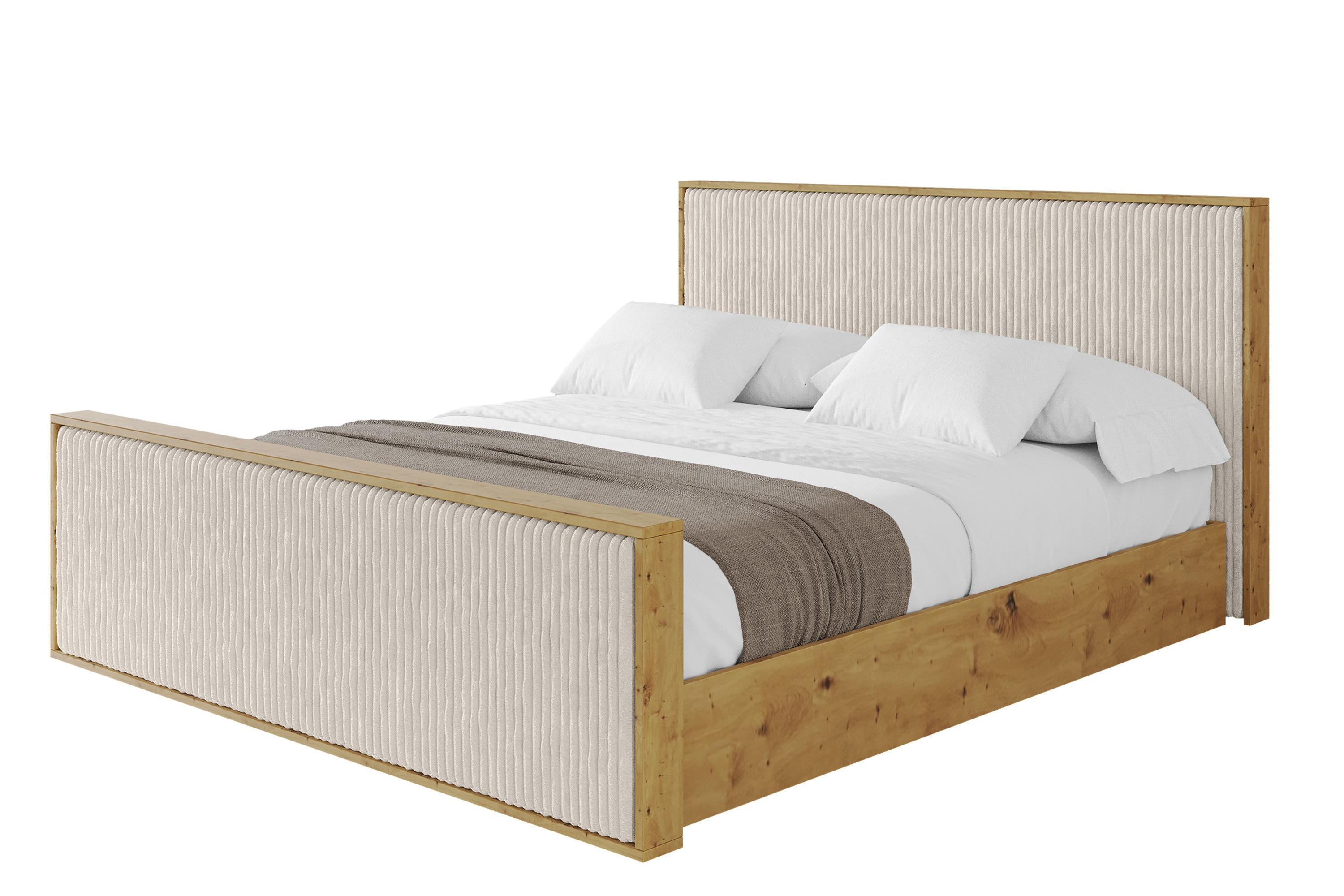 POLSTERBETT mit Bettkasten und Lattenrost, Boxbett mit Stauraum und Kopfteil ohne Matratze - ENZO10 200x200 Creme - Creme, Holzwerkstoff/Textil (200/200cm) - ALTDECOR