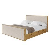 POLSTERBETT mit Bettkasten und Lattenrost, Boxbett mit Stauraum und Kopftei mit Matratze H3/H4 - ENZO10 160x200 Creme - Creme, Holzwerkstoff/Textil (160/200cm) - ALTDECOR