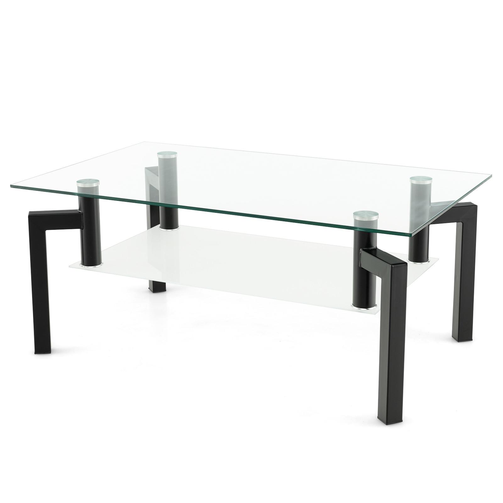 COUCHTISCH Transparent - Transparent, Glas (60/100/43cm) - COSTWAY