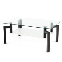 COUCHTISCH Transparent - Transparent, Glas (60/100/43cm) - COSTWAY