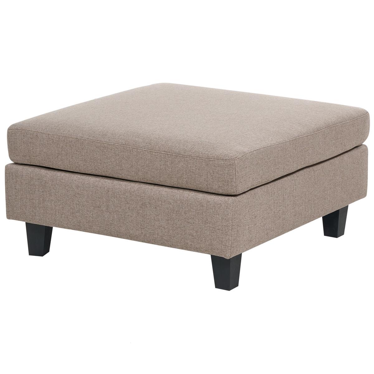 3-SITZER-SOFA Leinenoptik braun mit Ottomane Unstad - Schwarz/Braun, Textil (228/72/76cm) - Beliani