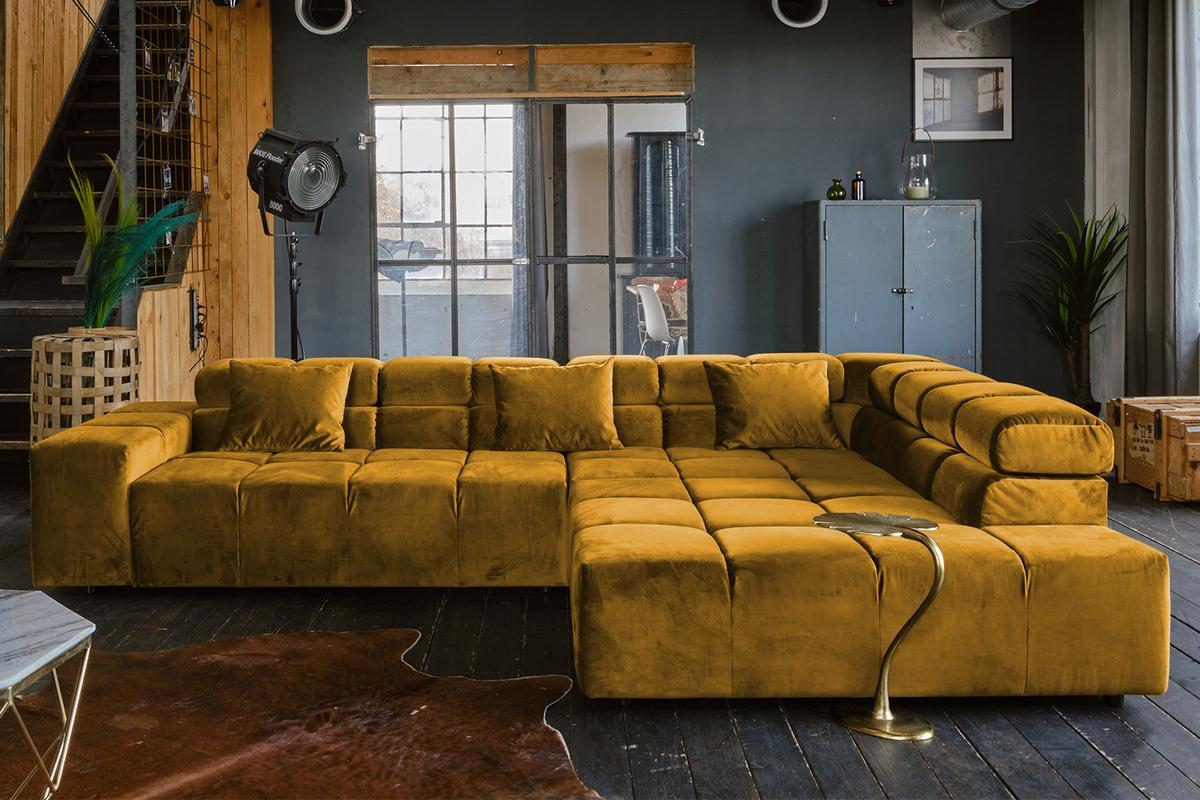 ECKSOFA NEVADA Gelb Velvet - Currygelb/Gelb, Textil (319/215cm) - KAWOLA