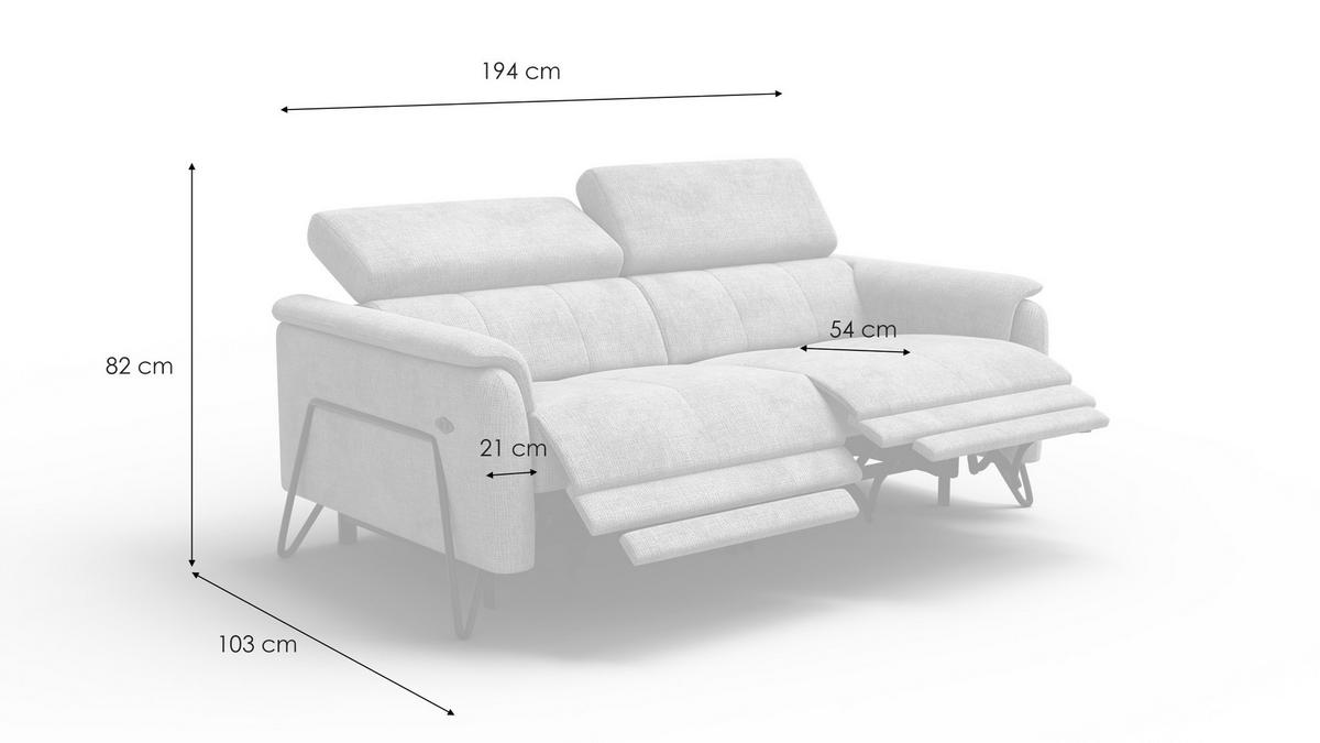 RELAXSOFA RODEN 3-Sitzer, beige - Beige, Holz/Textil (194/82/103cm) - Wozimo