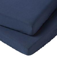 LEINEN-SPANNBETTLAKEN Babybett im 2er-Set, 60/120 cm - Blau, Textil (60/120cm) - Homescapes