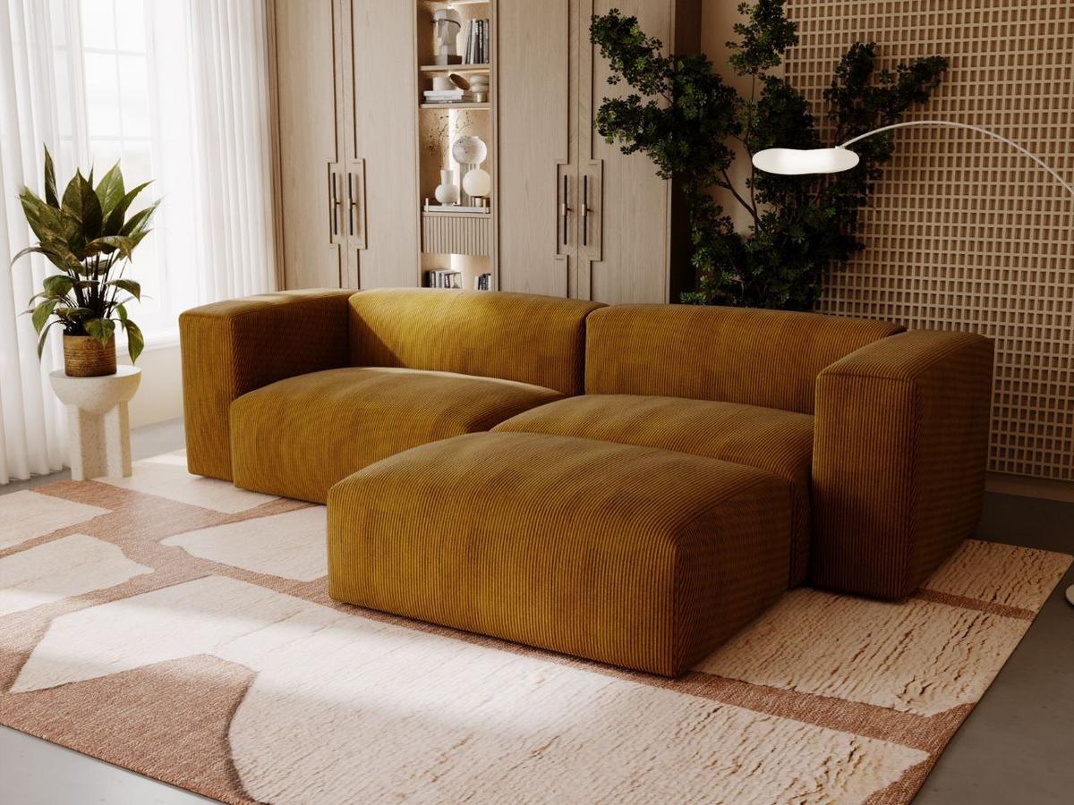 ECKSOFA Landi Braun Rechts - Schwarz/Braun, Kunststoff/Textil (240/180cm) - Graingold
