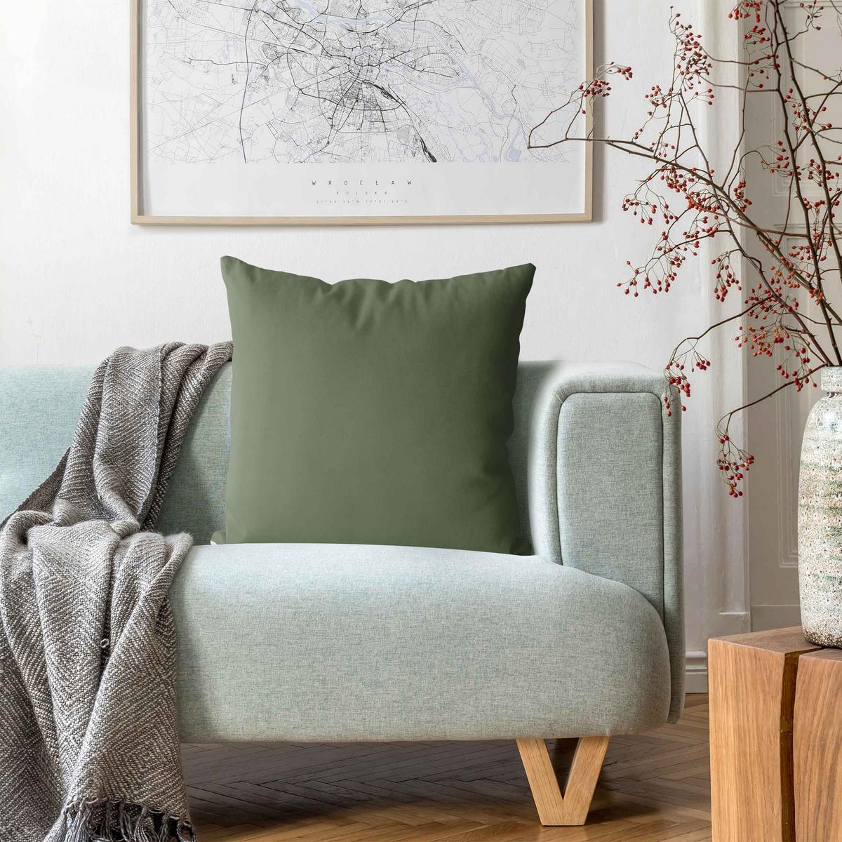 DEKOKISSEN Balmy Basil 40/40 cm - Grün, Textil (40/40/10cm) - Bilderwelten