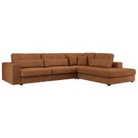 ECKSOFA Savona Orange Strukture - rechts - Schwarz/Orange, Kunststoff/Textil (249/316cm) - MKS