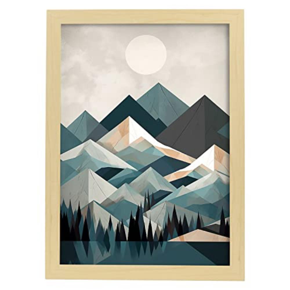 POSTER Schneebedeckte Berge A3 Rahmen Aus Hellem Holz - Beige, Papier (29.7/5/42cm) - Nacnic