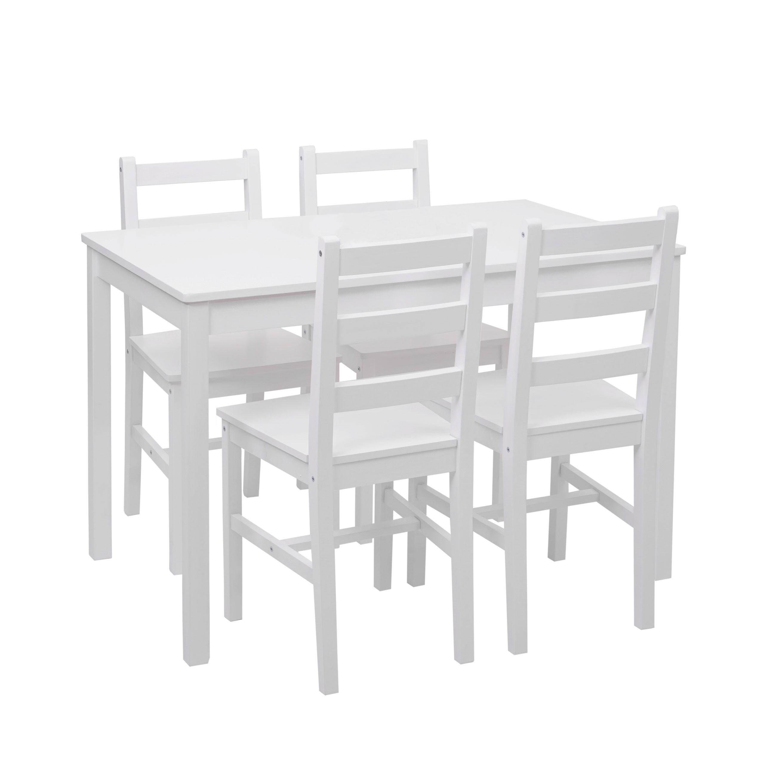ESSZIMMER-SET Weiß - Weiß, Holz (108/86/64cm) - MCW