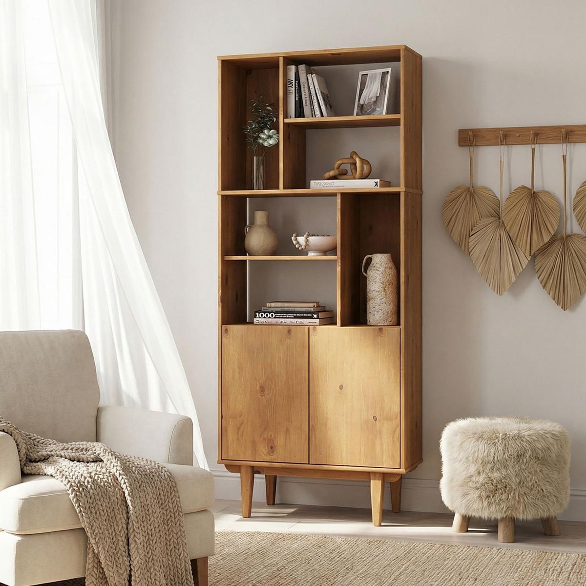 WOHNZIMMERSCHRANK SIMONA Eiche - Eichefarben, Holz (80/188/37cm) - IDIMEX