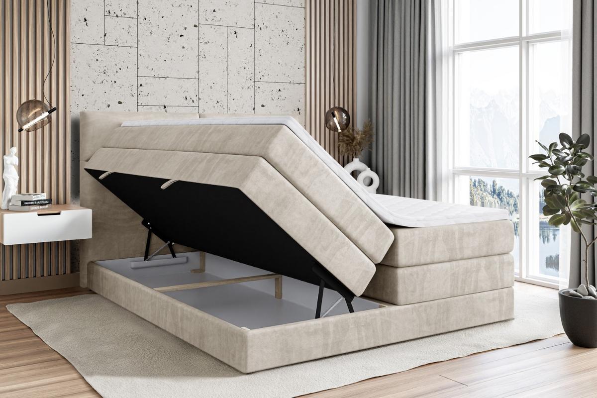 BOXSPRINGBETT BOXI3 KING - 140x200 - H3/H4 - Creme - Creme, Holzwerkstoff (140/200cm) - ALTDECOR
