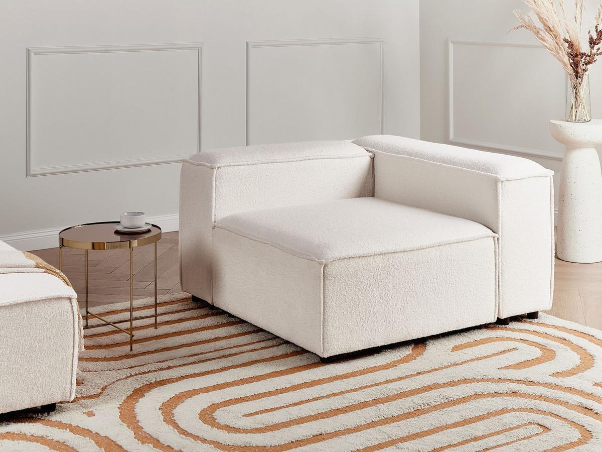 ECKMODUL Bouclé Cremeweiß Ardal - Creme, Textil (119/68/119cm) - Beliani