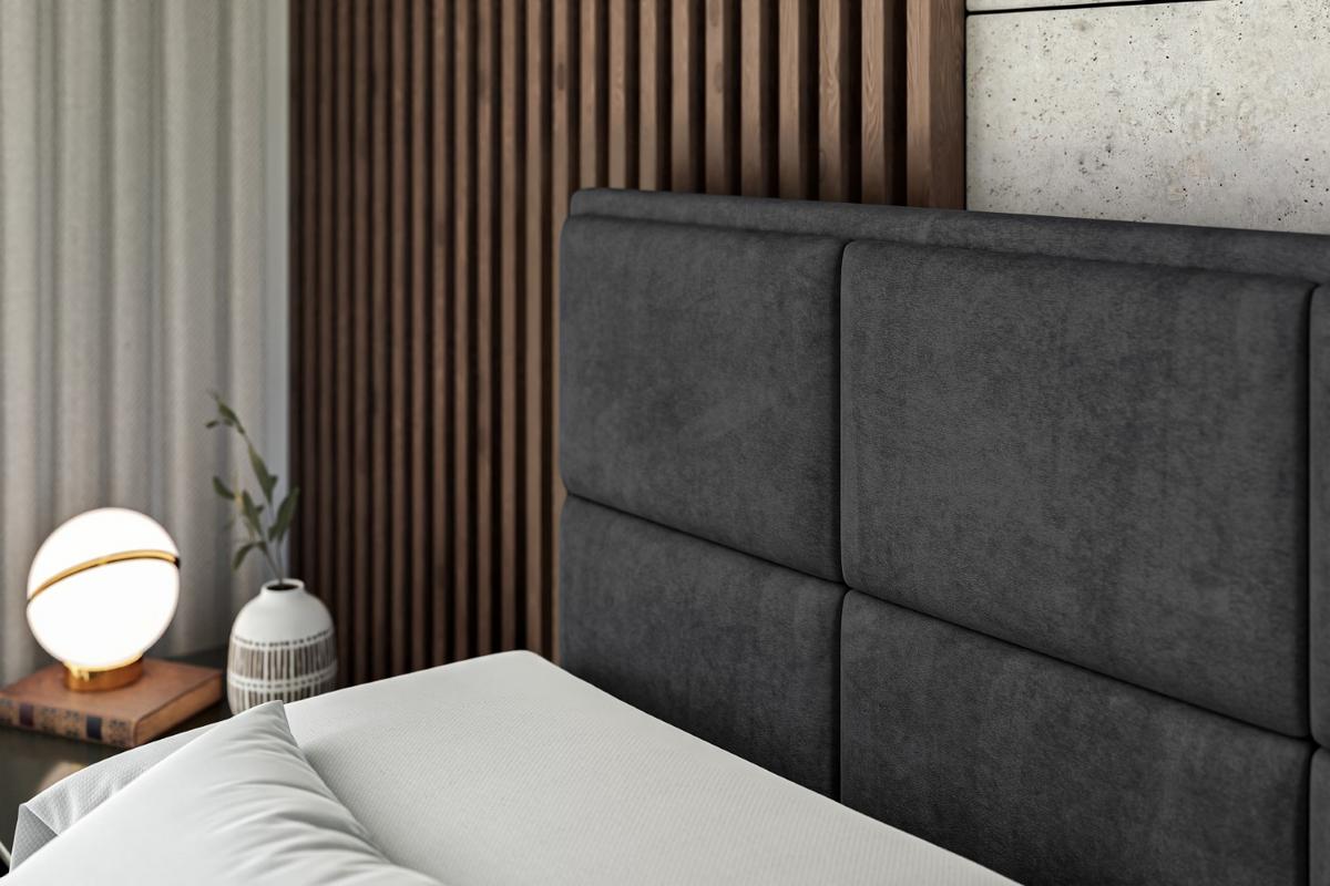 BOXSPRINGBETT NOVA KING - 140 x 200 - H3/H4 - Schwarz - Schwarz, Holzwerkstoff (140/200cm) - ALTDECOR