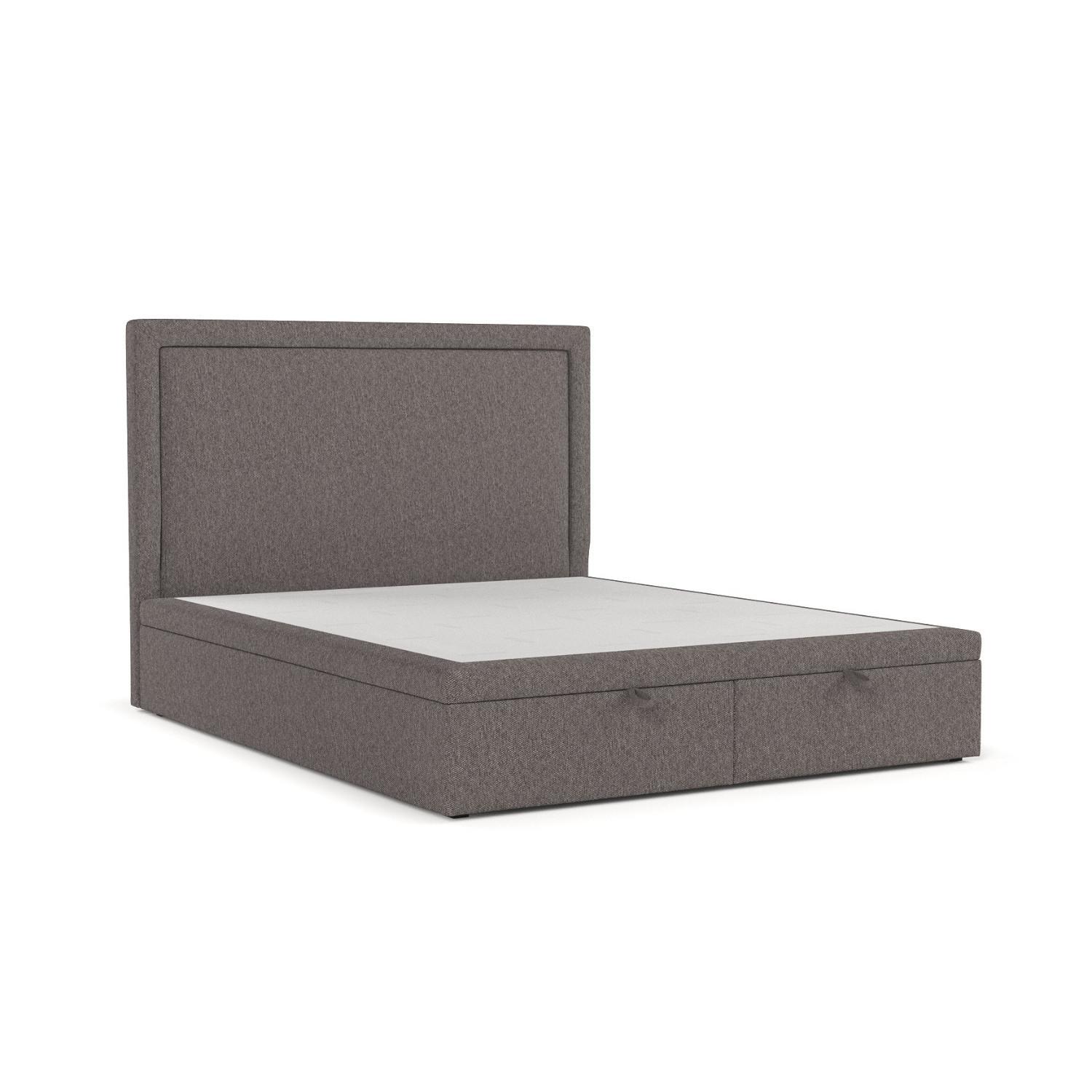POLSTERBETT Salma mit Stauraum 120/200 cm Braun im Megan Stoff - Schwarz/Braun, Holz/Holzwerkstoff (120/200cm) - AltaBeds