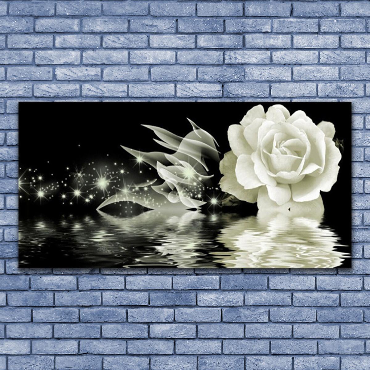 LEINWANDBILD 140x70 cm Magische Rosenblume - Schwarz, Textil (140/4cm) - TULUP