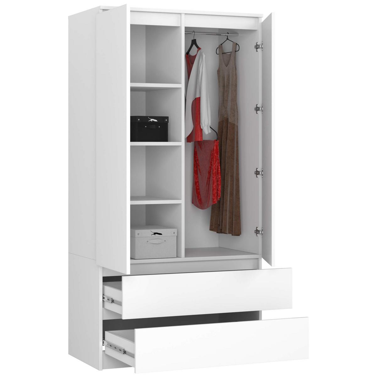 KLEIDERSCHRANK Weiß 180/90/51 - Weiß, Holzwerkstoff (90/180/51cm) - RAUMHIRSCH FURNITURE