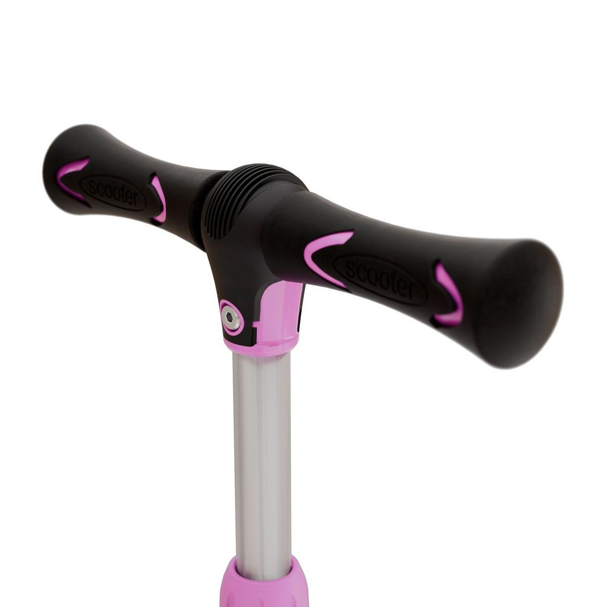 KINDERROLLER Lumox höhenverstellbarer Lenker inkl. Leuchtränder rosa - Rosa, Metall (28/59cm) - Juskys