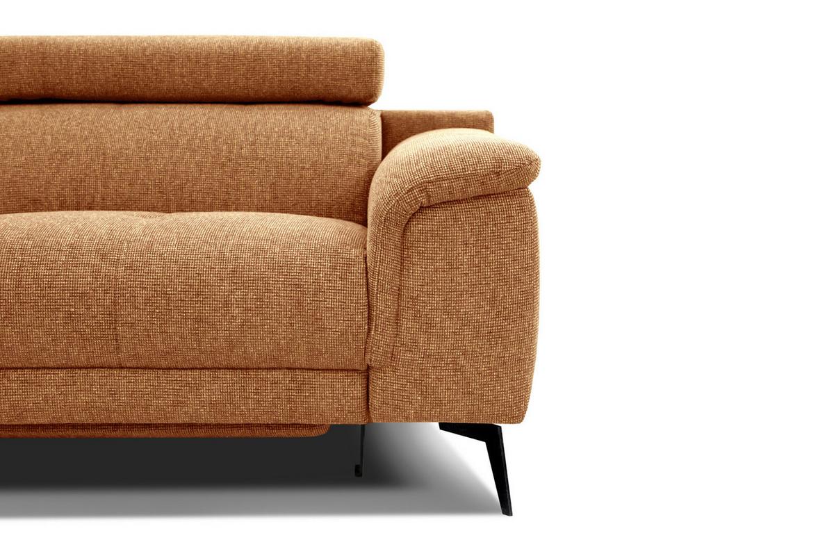 RELAXSOFA FIERO 3-Sitzer mit 1 Relaxfunktion, orange - Schwarz/Orange, Holzwerkstoff/Textil (212/82/103cm) - Wozimo