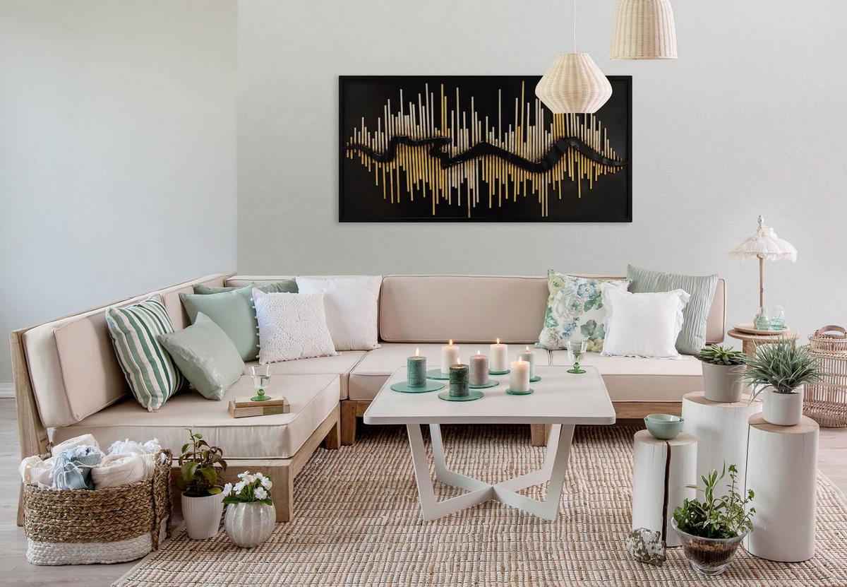 METALLBILD Gold 120/60 cm - Silberfarben/Goldfarben, Metall (7.95/60cm) - KUNSTLOFT