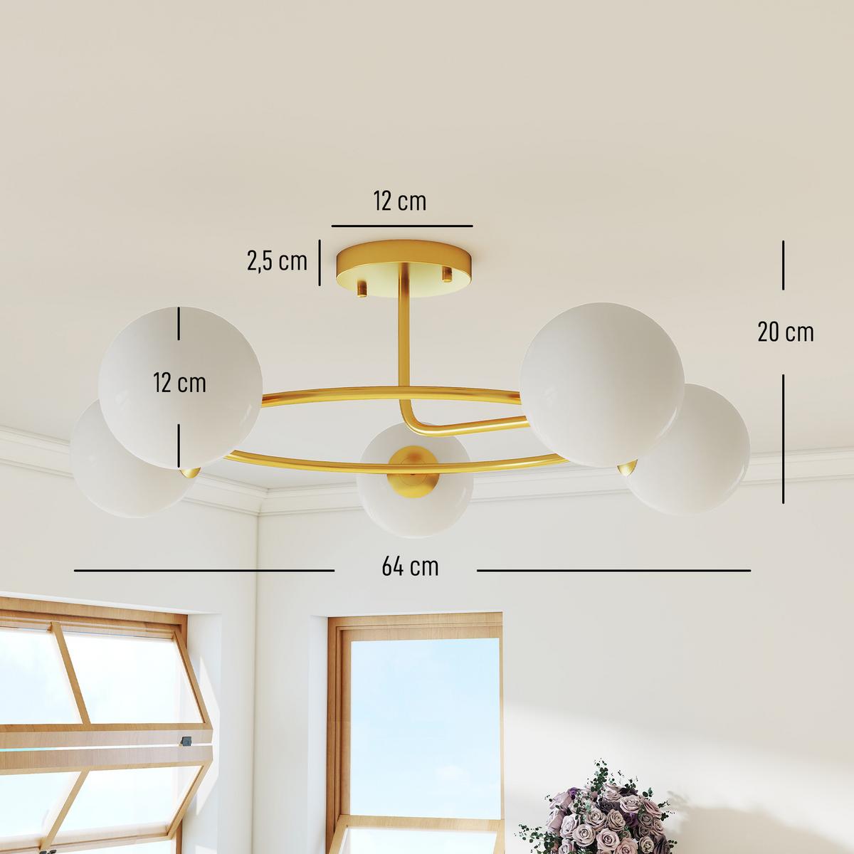 DECKENLEUCHTE Metall Kunststoff Gold - Goldfarben, Metall (64/64/20cm) - HOMCOM