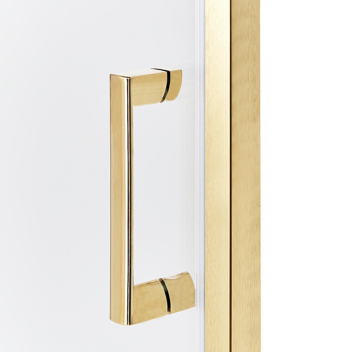 DUSCHKABINE 70/70/185 cm Gold Darli - Transparent/Goldfarben, Glas (70/70/185cm) - Beliani